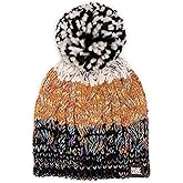 MUK LUKS Women's Colorblock Stripe Cable Beanie