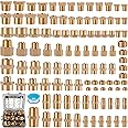 Ailbiuko 106PCS Brass Pipe Fittings Assortment Kit NPT Extension Adapter,Reducer Bushing,Hex Nipple,Close Nipple,Reducing Hex Coupling,Hex Head Plugs,Hex head Cap,Socket Plug Kit