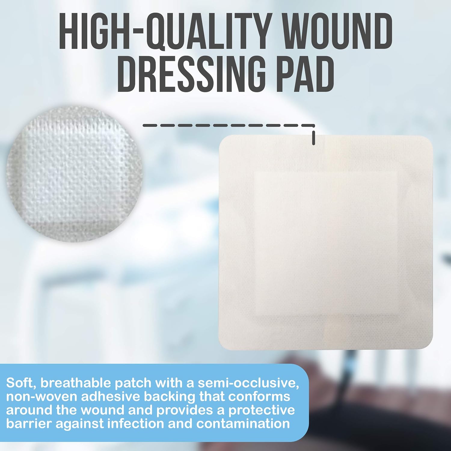 JJ CARE [Pack of 25] Waterproof Adhesive Island Dressing 6” x 6”, Sterile Wound Dressing, Breathable Bordered Gauze Pads, Latex Free Bandages, Individually Wrapped, Central Pad Size 4"x4": Health & Personal Care