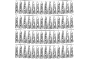 HYSILLA 4P Silver Foil Fringe Metallic Tassel Streamers Banner Tassel Garland for Parade Floats, Bachelorette, Wedding, Birthday, Halloween, Christmas, Bridal/Baby Shower Party Decorations