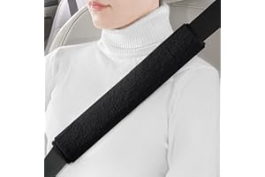 LACDL Extra Long Seatbelt Cover Super Soft Furry for Adults Kids Women & Men, Thick Plush Full Car Seat Belt Strap Cushion, Fluffy Shoulder Pad Protector, Auto Interior Accessories, Black, 13in, 2pcs