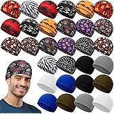 Retisee 30 Pcs Cooling Skull Cap Bulk Helmet Liner Hard Hat Liner Cycling Wicking Beanie Outdoor Head Wrap for Men Women(Skull)