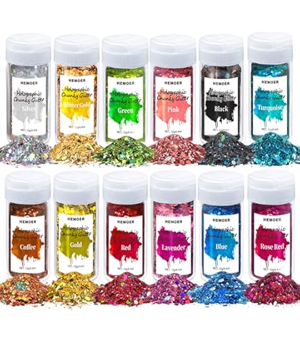 Hemway Premium Glitter Shaker - Silver | 130g Chunky Metallic