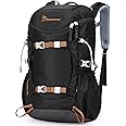 MOUNTAINTOP Small Hiking Backpack 28L Travel Daypack Lightweight for Women for Outdoor Camping, 20.5×12.2×6.3 IN，Black