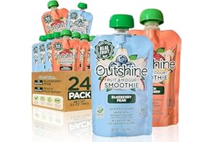 OUTSHINE SMOOTHIE Outshine Fruit Smoothie Pouches Variety Pack - Ready-to-Drink Smoothies -Perfect for Kids and Adult On-the-Go -Fruit & Yogurt Pouches for Snacking - (24 Count)