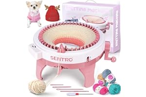 TISKGG Knitting Machine 48 Needle with Row Counter, DIY Rotating Double Knit Loom Machine Kit, Knitting Loom Machine with Two Weaving Methods for Child Adult Gift Scarves Gloves Hats Socks