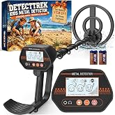 DetectTrek MD-4070 Metal Detector for Kids, Easy to use, Fun LCD Display, Lightweight &amp;Adjustable Starter Kids Metal Detector, 8" Waterproof Coil, Beach/Backyard Hunting, STEM Gifts for Kids