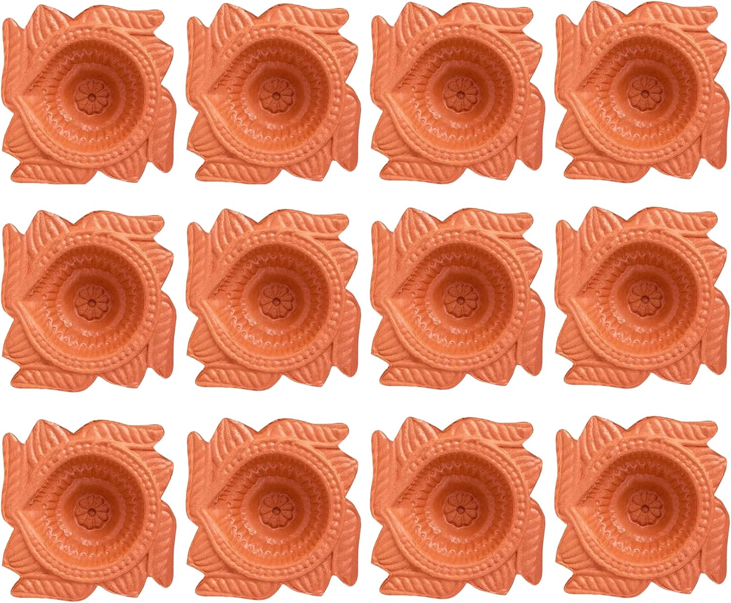 Oil Lamps & Accessories - Craftsman 12 Pc Set Clay Diya Diwali Dia with Cotton Wicks for Puja Pooja Traditional Handmade Terracotta Earthen Vilakku Oil Lamp Diyas Natural Mitti Welcome Deepawali Decoration Indian Gift Items