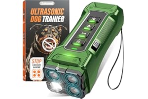 Zahawei Dog Bark Deterrent Devices, Anti Barking Device 3X Ultrasonic Bark Control Device 50ft Range, Rechargeable & Safe Dog Training Tool for Quiet Walks and Peaceful Homes