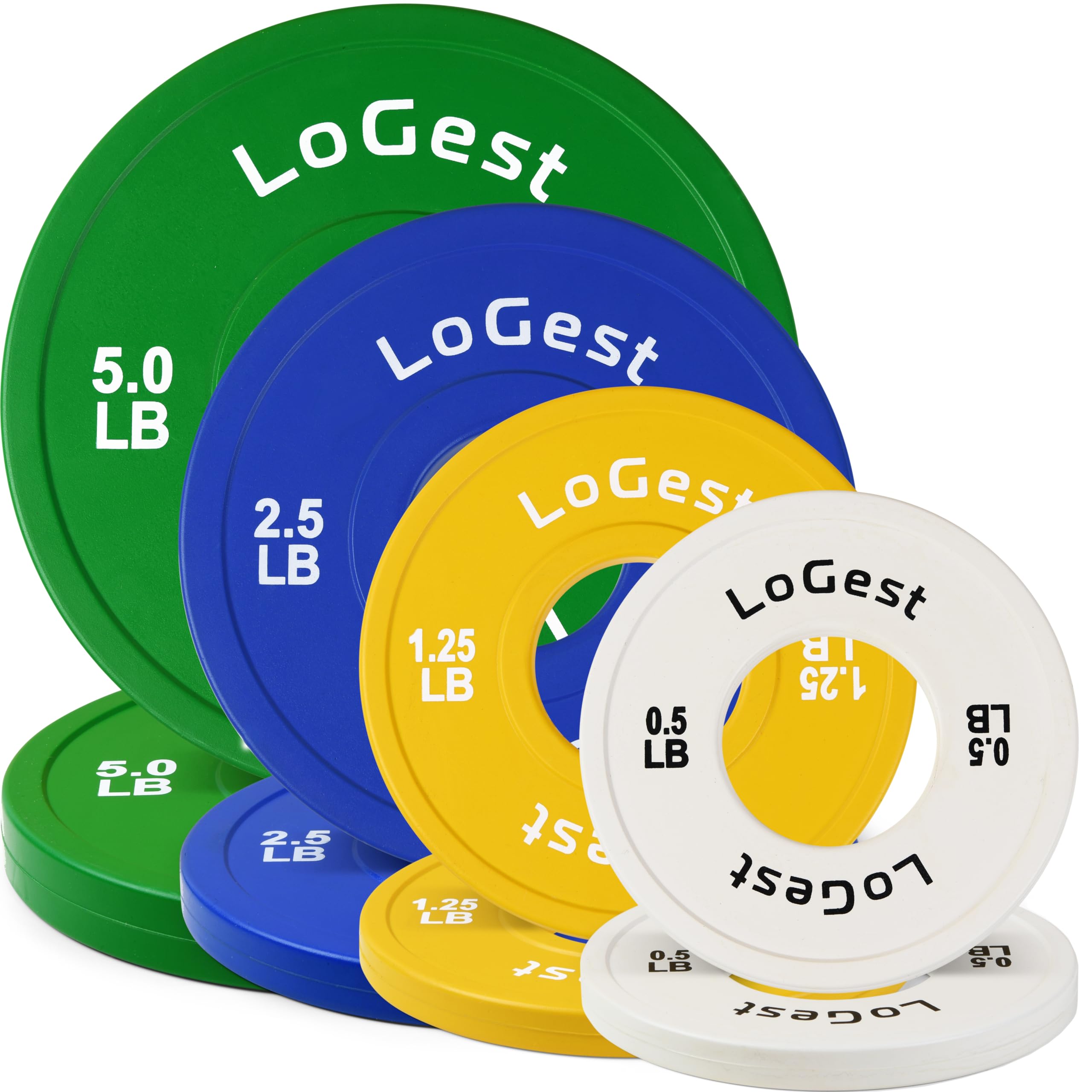 Logest Pair Olympic Plates - Barbell Weights Set of 2 Weight Plates for Olympic Bars Perfect for Strength Training Plates Exercise Balance Increase Available in 2.5LB 5LB 10LB Weight Plate
