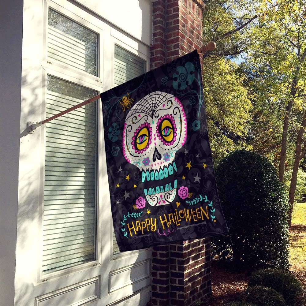 Caroline's Treasures VHA3035CHF Happy Halloween Day of The Dead Canvas House Size Outdoor-Flags, Multicolor - Image 3