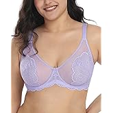 HSIA Bras for Women Lace Unlined Breast Minimizer Bra Full Coverage Bras with Underwire