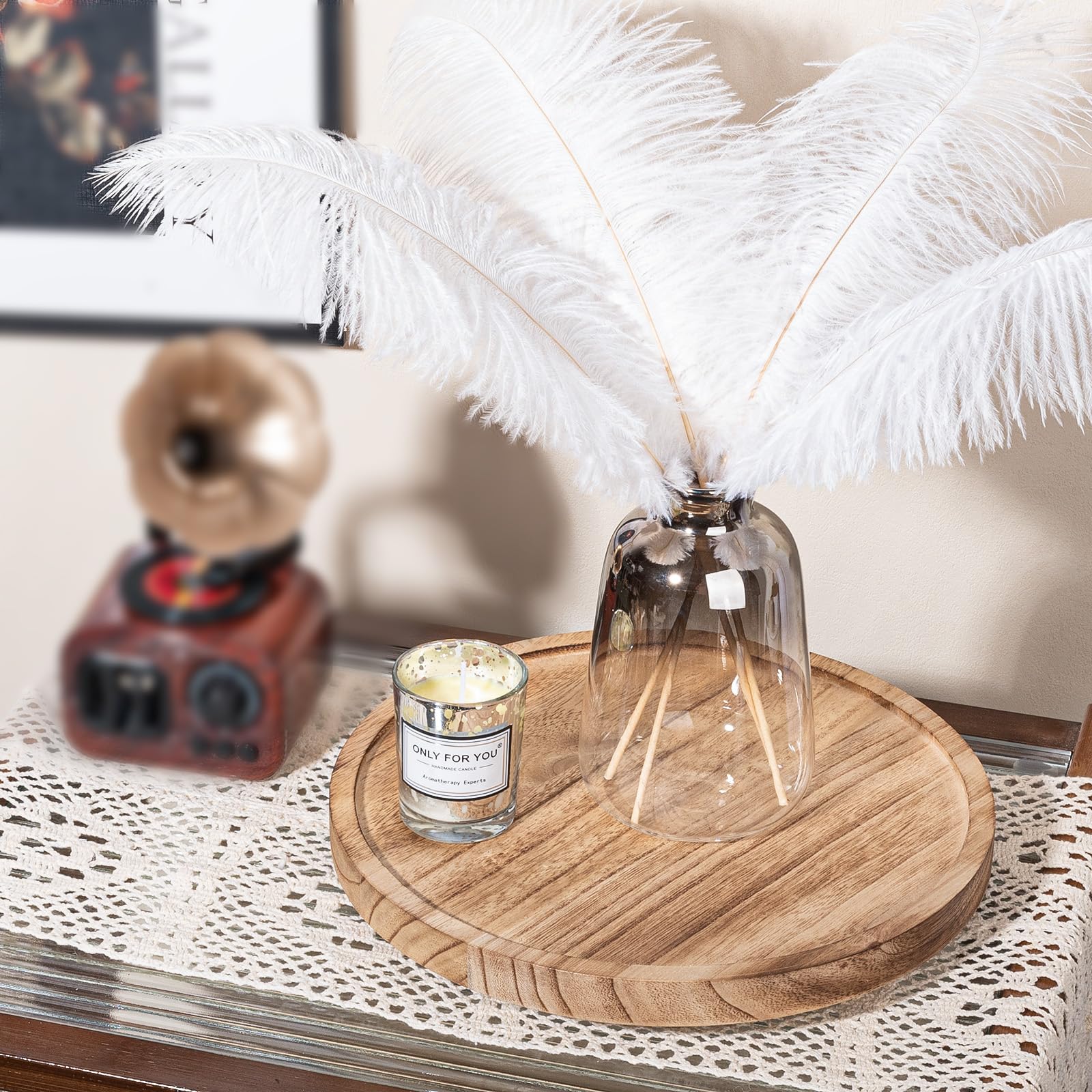 Wood Lazy Susan Organizer Kitchen Turntable for