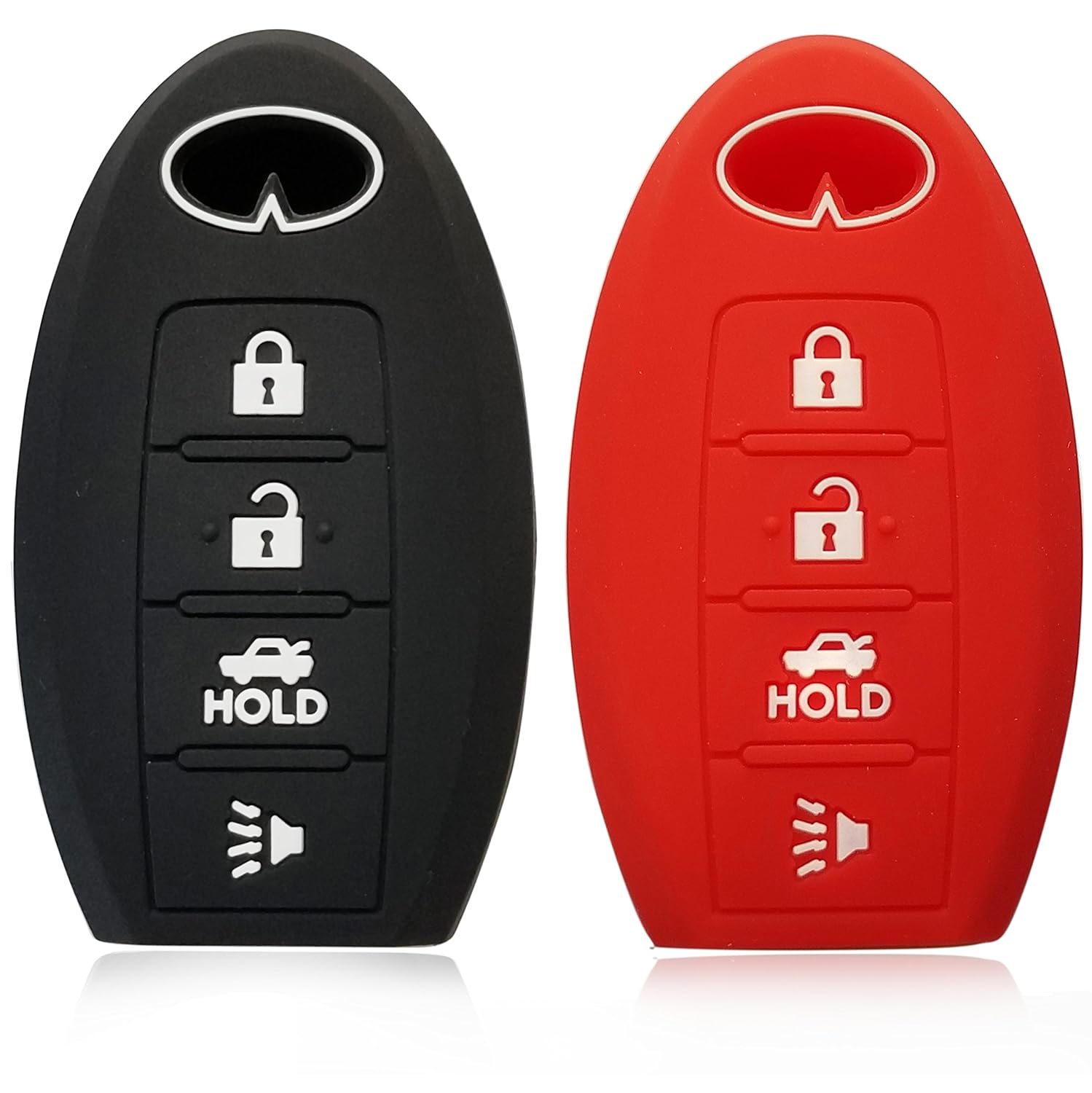 新品同様 車用防犯用品 ドブレフ4ボタンシリコンゴムケースキーfobプロテクターカバースマート車リモートホルダーfor Infiniti レッド M35 15 1052 14 Infiniti M56 Ex35 Qx56 ブラック レッド B0796j14rq G37 Qx60 G35 Fx50 M45 Qx80 Fx50 ブラック レッド 非常に