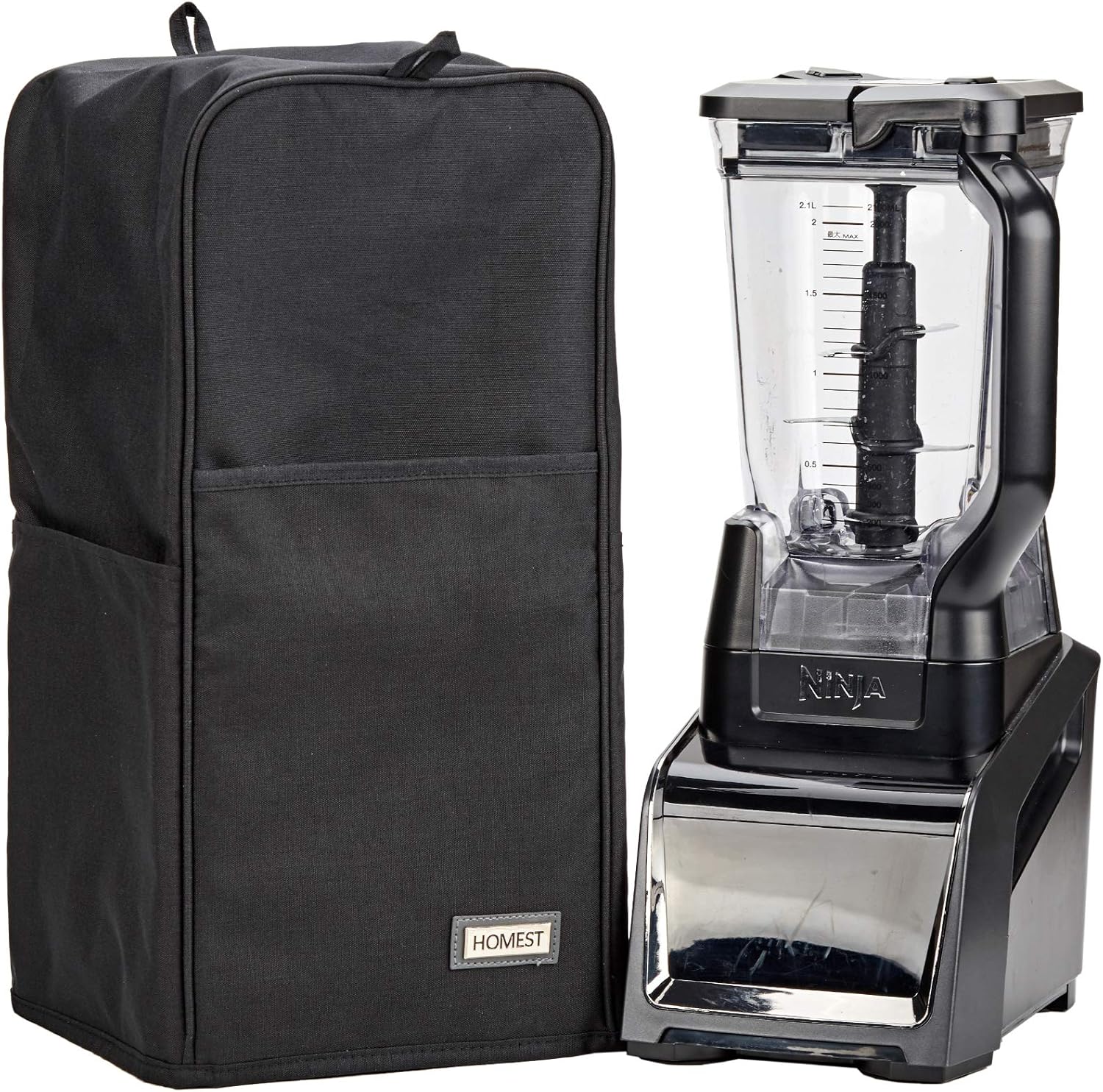 HOMEST Blender Dust Cover with Accessory Pocket Compatible with Ninja Foodi, Black