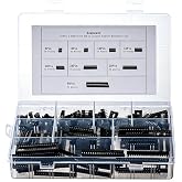 150Pcs 2.54mm Pitch IC Socket Adaptor Kit 6 8 14 16 18 24 28 40Pin | DIP Integrated Circuit IC Sockets Adaptor Assortment Solder Type 2.54mm Pitch Dual Row Flat Pin