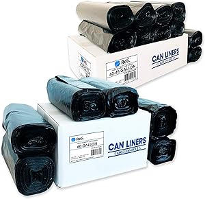 Trash Bags 55-60 Gal (150 Bags) & 40-45 Gal Trash Bags (250 Bags)