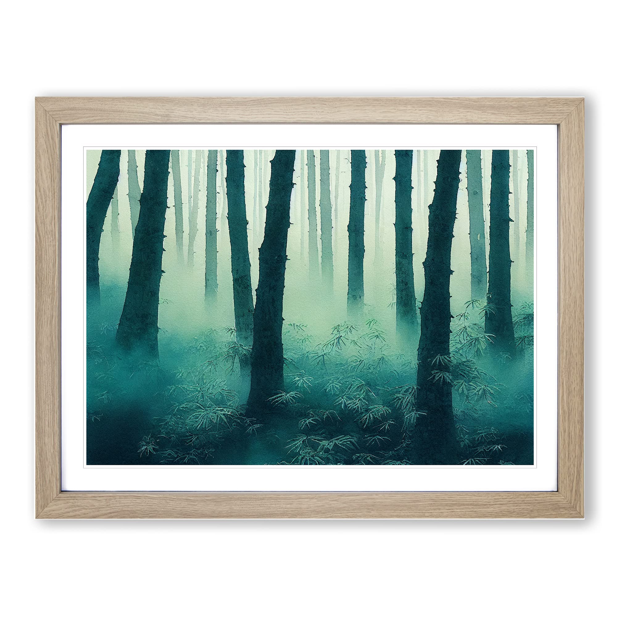 Misty Japanese Forest Vol.2 Framed Print | A3 Oak Framed Wall Art | Ready to Hang | Asian Landscape Picture | Living Room Bedroom Lounge Office