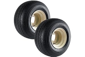 eCustomrim 2-Pack 8" Club Car Beige Tan Golf Cart Tire On Rim 18X8.50-8 18 x 8.5 x 8 Wheel 4 Lug
