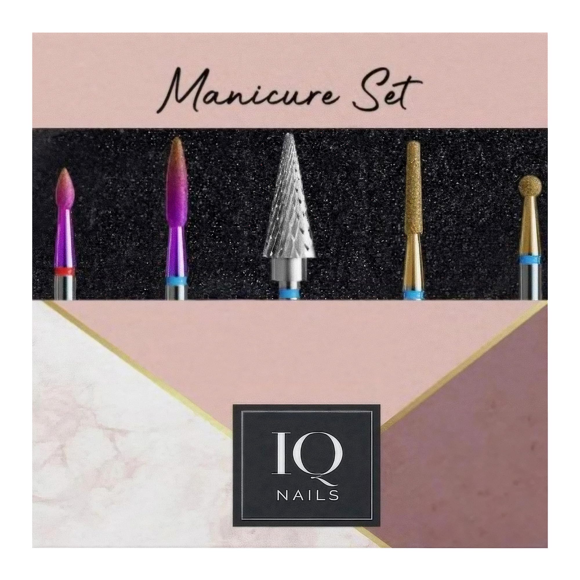 IQ NAILS Expert Nail Drill Bits Set - Professional Grade Tools for Nail Technicians – Highly Durable – For Professionals and Amateurs Alike – High Precision