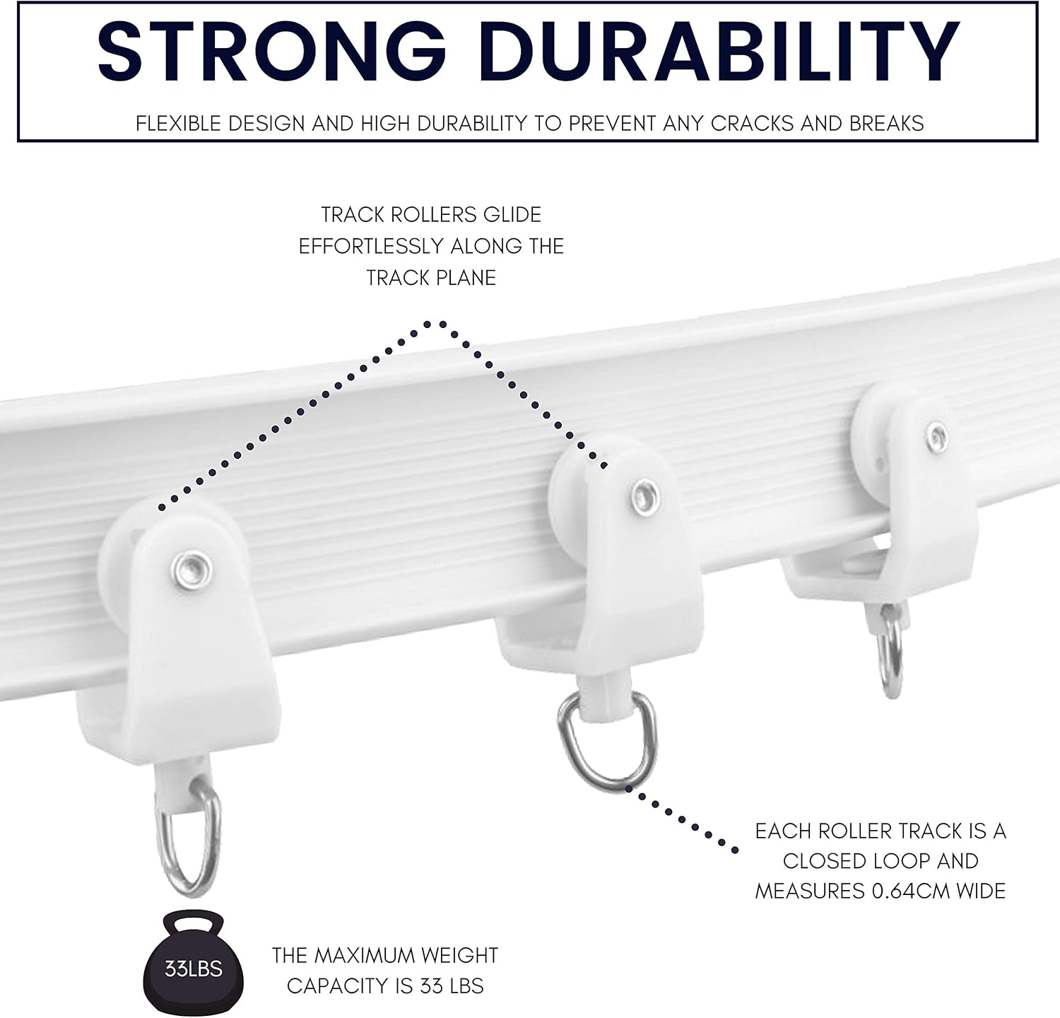 UrbanRed Flexible Bendable Ceiling Curtain Track, 5 Meters (16.4FT