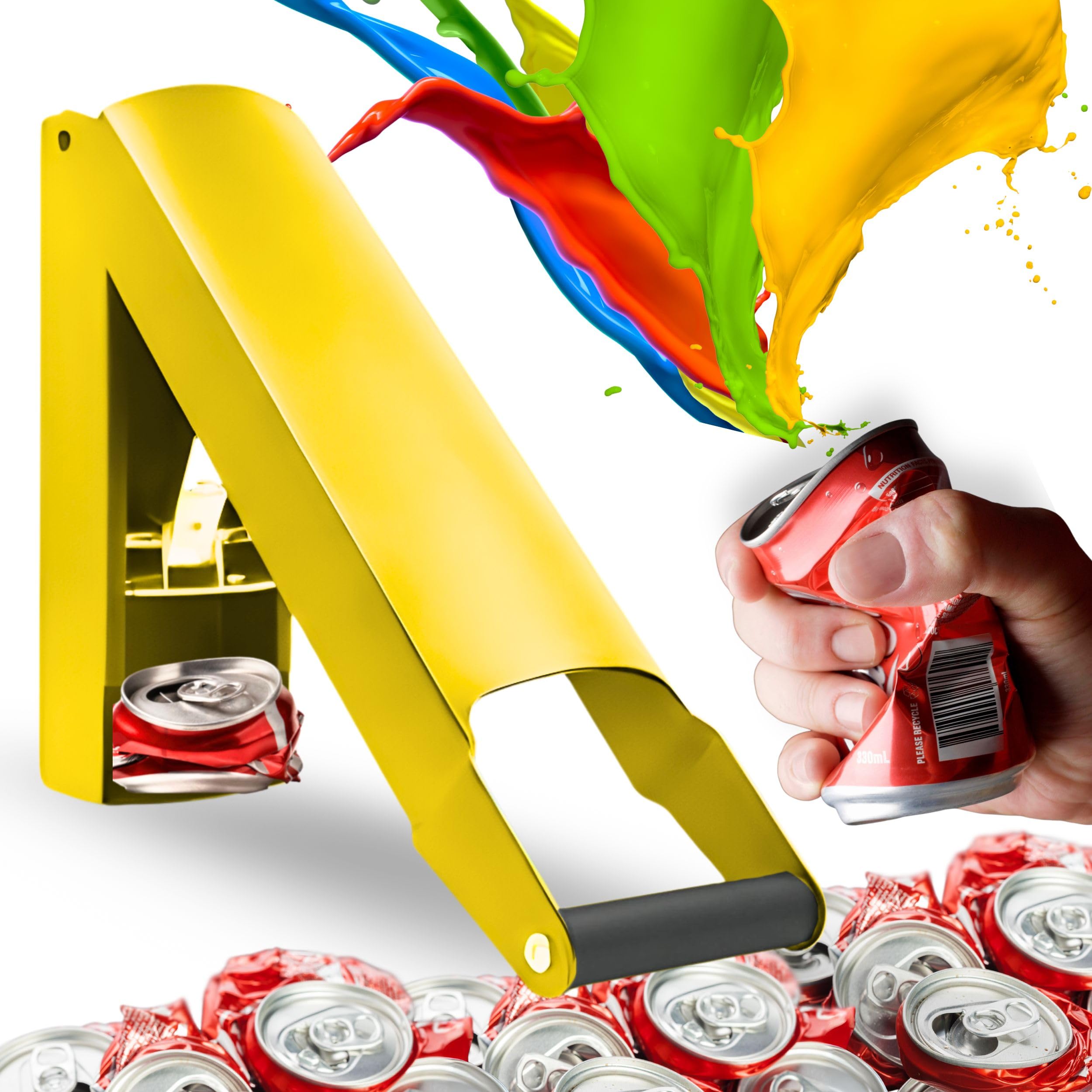 Photo 1 of ?an Crusher for Recycling Yellow - 8oz 12 oz 16oz Can Smasher Countertop Metal Can Crusher Foot Heavy Duty Aluminum Compactor for Recycling Beer Seltzer Soda Cans and Plastic Bottle