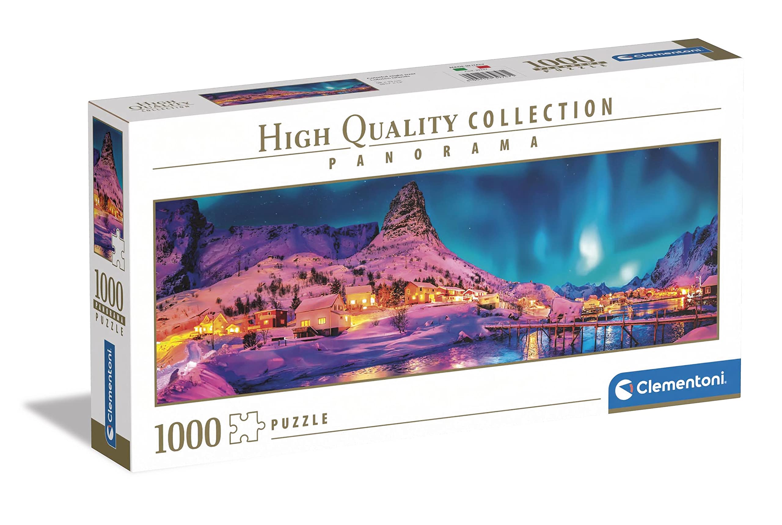 Clementoni - 39747 collection Panorama Colorful Night Over Lofoten Islands - Jigsaw Puzzle 1000 Pieces, Jigsaw Puzzle For Adults - Made In Italy
