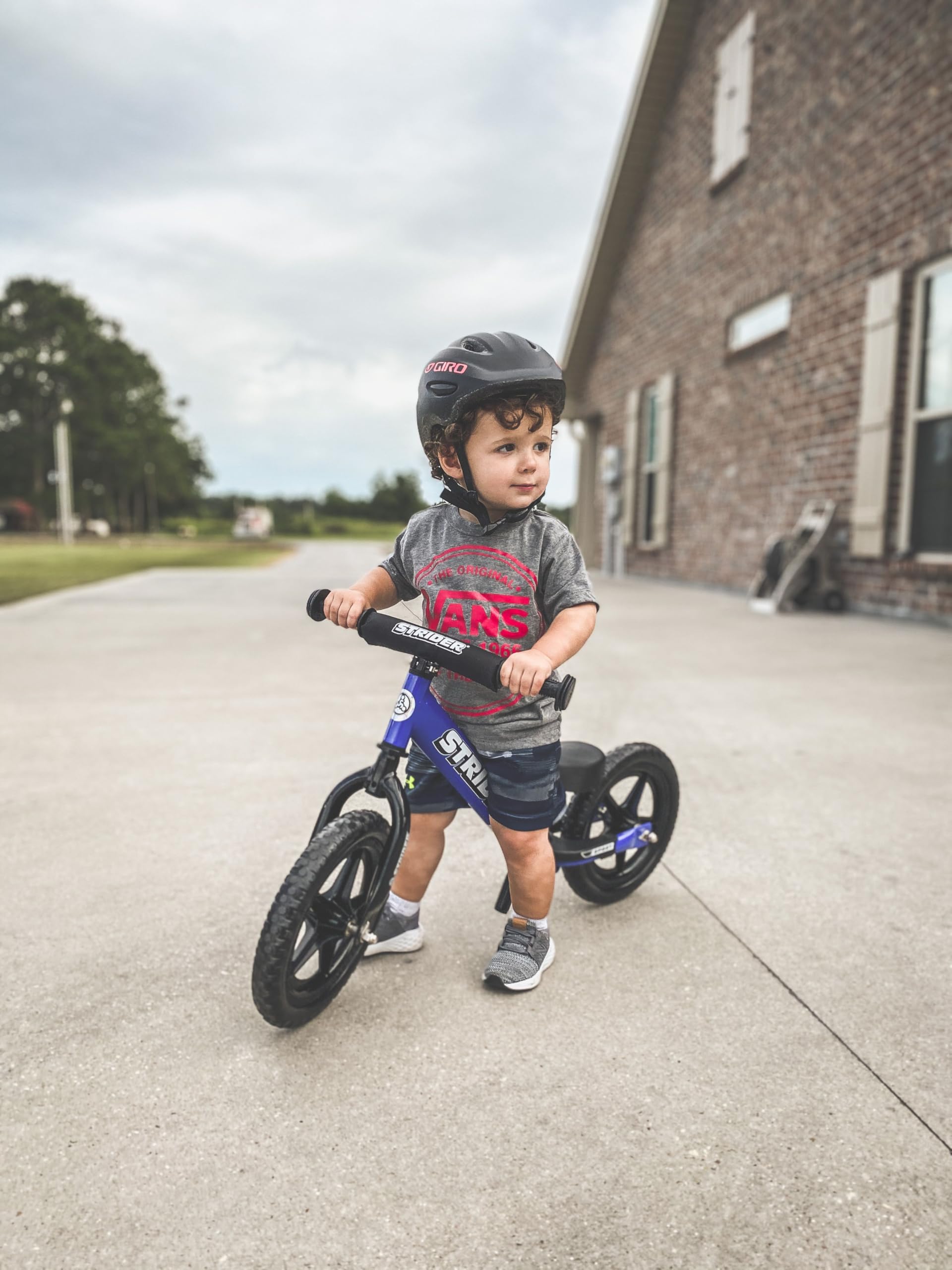 Strider 12” Sport Bike - No Pedal Balance Bicycle for Kids 1 to 4 Years - Includes Safety Pad, Padded Seat, Mini Grips & Flat-Free Tires - Tool-Free Assembly & Adjustments