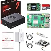 iRasptek Starter Kit for Raspberry Pi 5 RAM 16GB - 256GB Edition of OS-Bookworm Pre-Installed (Aluminum Case)