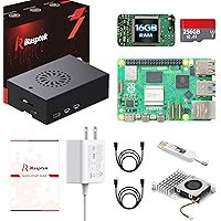 iRasptek Starter Kit for Raspberry Pi 5 RAM 16GB - 256GB Edition of OS-Bookworm Pre-Installed (Aluminum Case)