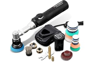Mxmoonfree Mini Cordless Polisher, 1.2/2'' RO/DA Polisher Kit with Extension for Bike Motorcycle and Car Polishing Sanding Detailing