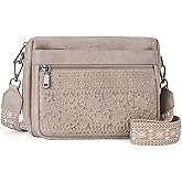 VIMUTI Crossbody Bags for Women Trendy,Vegan Leather Purses Embossed Design,Multi Pocket Lightweight Shoulder Handbag