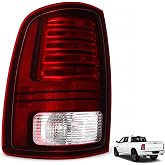 VeloCore Tail Light Assembly 68093081AC Driver Side Red Lens Black Interior | Compatible with Ram 1500 2500 3500 2013-2018, Replaces 68093081AB CH2800202 68093081AD, Fits Factory LED Models Only