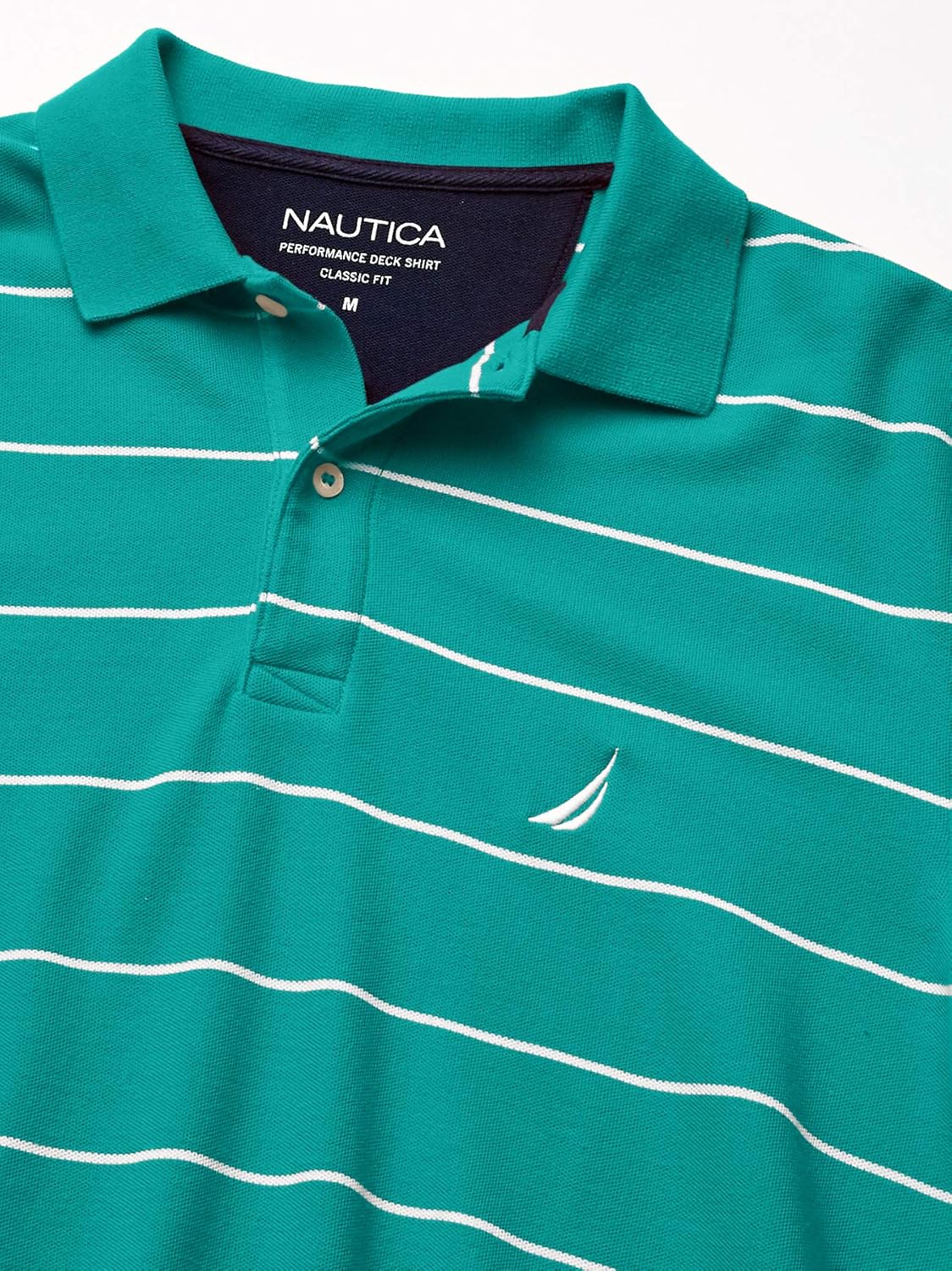 Nautica Men's Stripe Deck Anchor Polo at  Men’s Clothing store