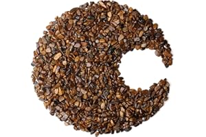 ZHIYUXI Tigers Eye Crystal Chips Fish Tank Gravel Vase Filler Stones Crushed Crystals Gemstone Polished Healing Crystals Natural Quartz Stone 0.44lbs