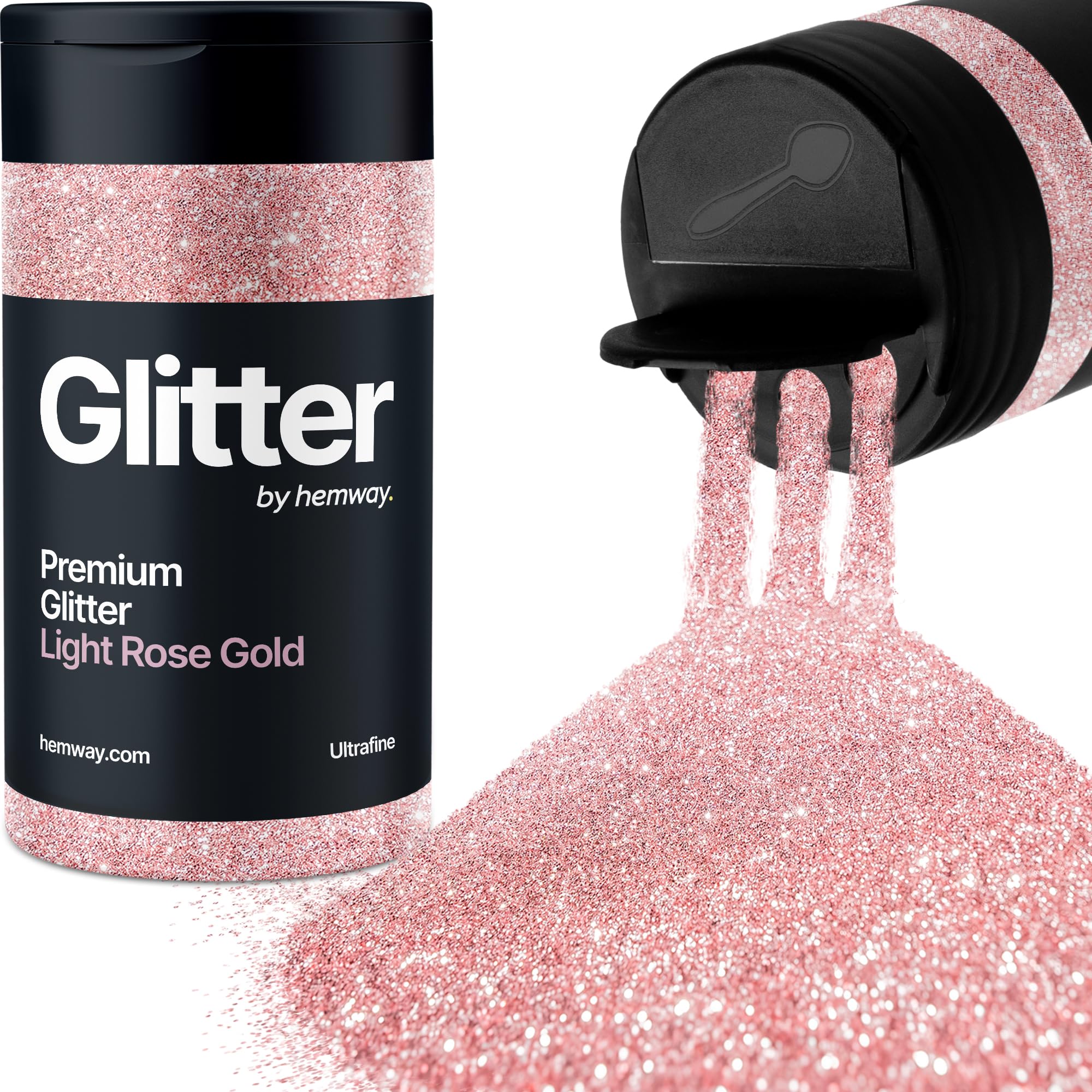 Light Rose Gold Glitter Shaker, 130g Ultrafine Glitter, Crafts 1/128" Metallic Flake Light Rose Gold Sequins, Resin & Epoxy Crafts, Decorating, Halloween, Christmas Nail, Face, Hemway