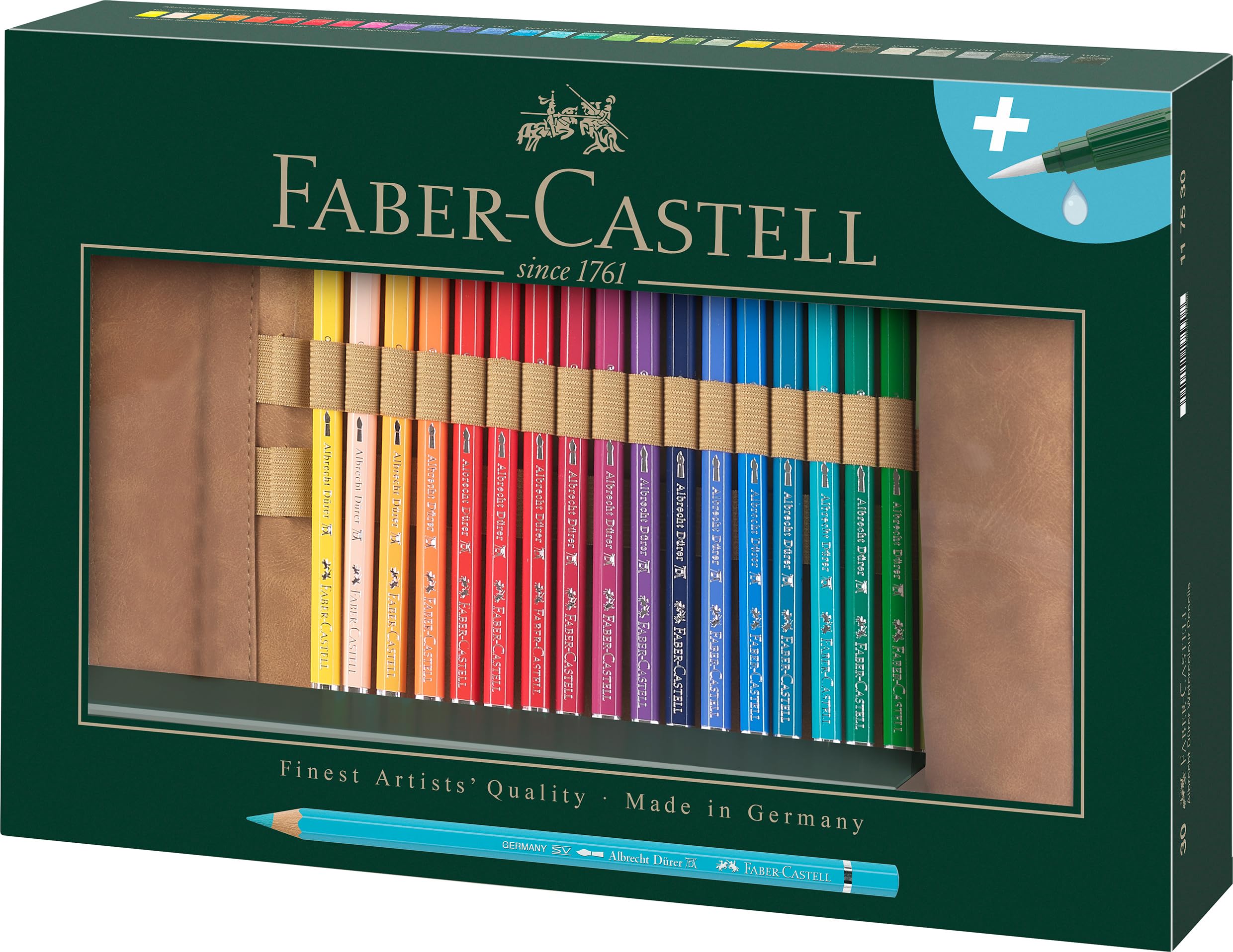 Faber-Castell Art & Graphic Albrecht Dürer Watercolour Pencil, Multicoloured, Roll of 31, for Art, Craft, Drawing, Sketching, Home, School, University, Colouring