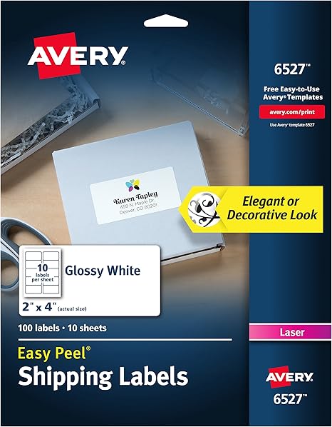 avery 2x4 glossy labels