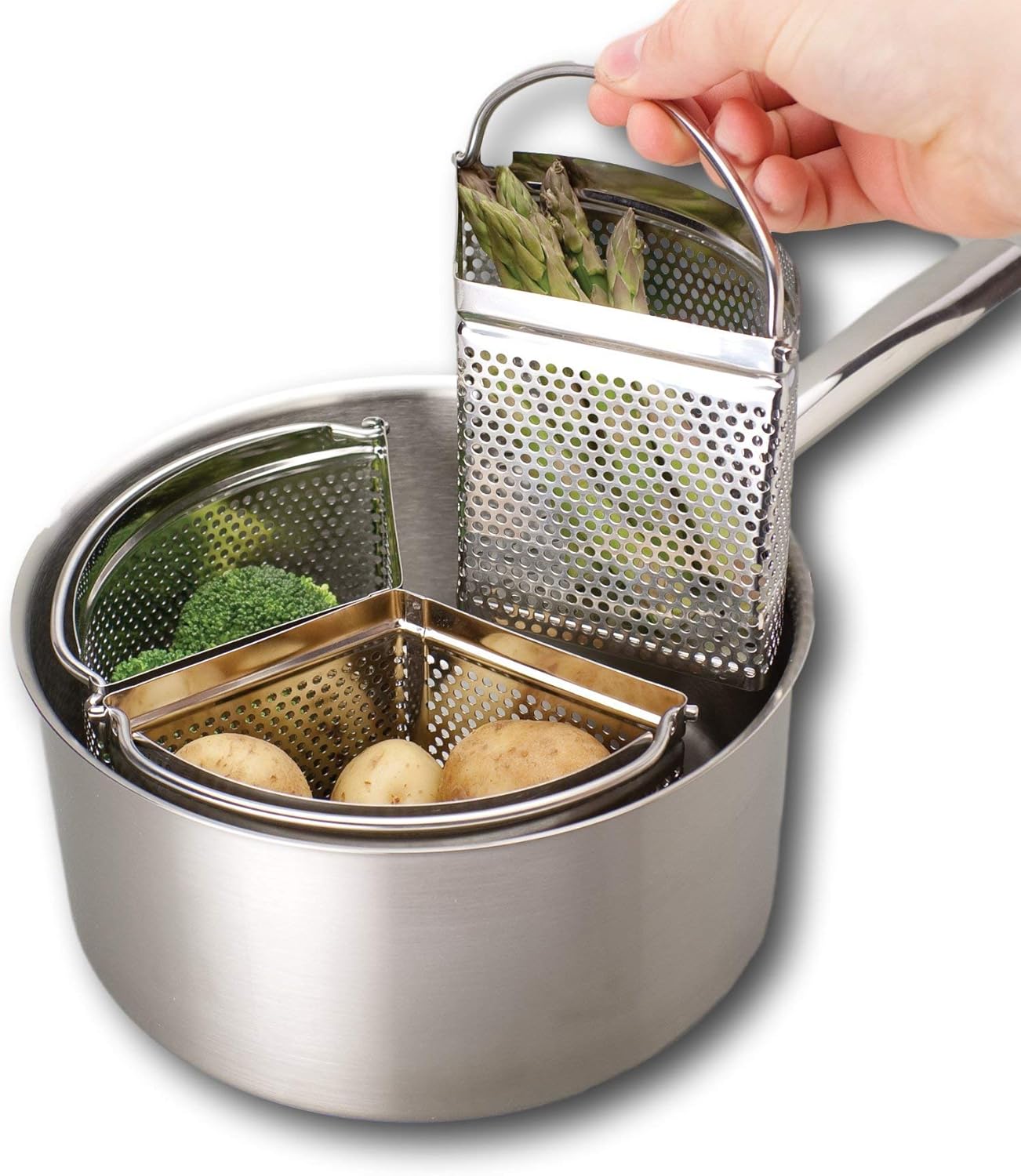Family Saucepan Triple Pan Divider Separator Set