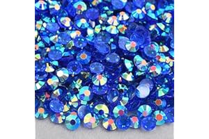 Niziky 10000PCS 3mm Resin Flatback Rhinestones, Transparent Flatback Rhinestones Crystal for Crafts, Sapphire AB Flatback Jelly Resin Rhinestones for Shoes, Mugs, Bottles, Cups, Craft Decorations