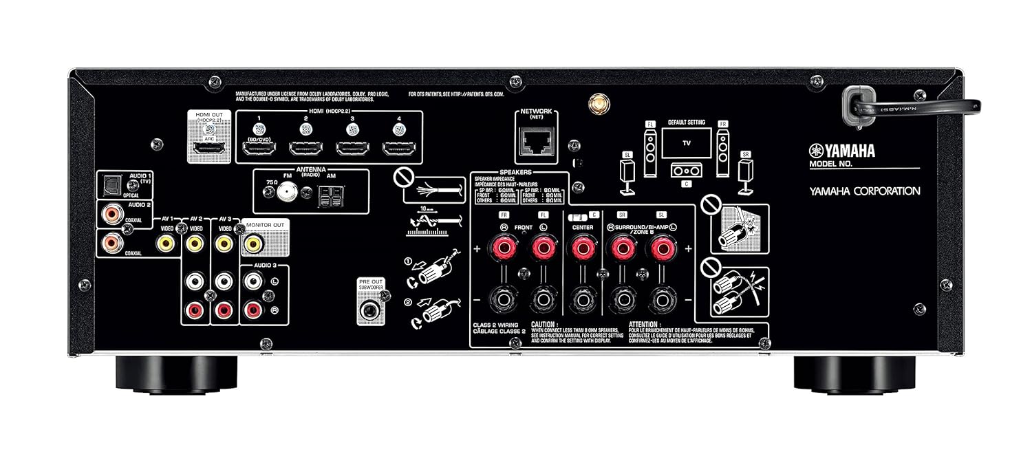 Yamaha Rx V483 115 W 5 1 Channel Network Av Receiver Amplifier With Bluetooth Wi Fi 4k Dolby Digital Hdcp 2 2 Amazon In Electronics