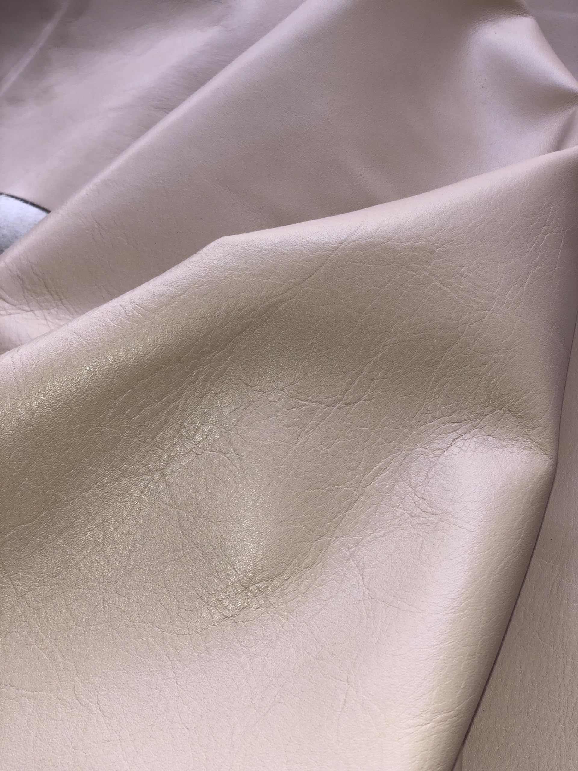 Cow Genuine Beige Leather Side Premium Quality Full Grain Half Hide Import AA Grade Upholstery Leather Fabric (11-14 sq.ft)