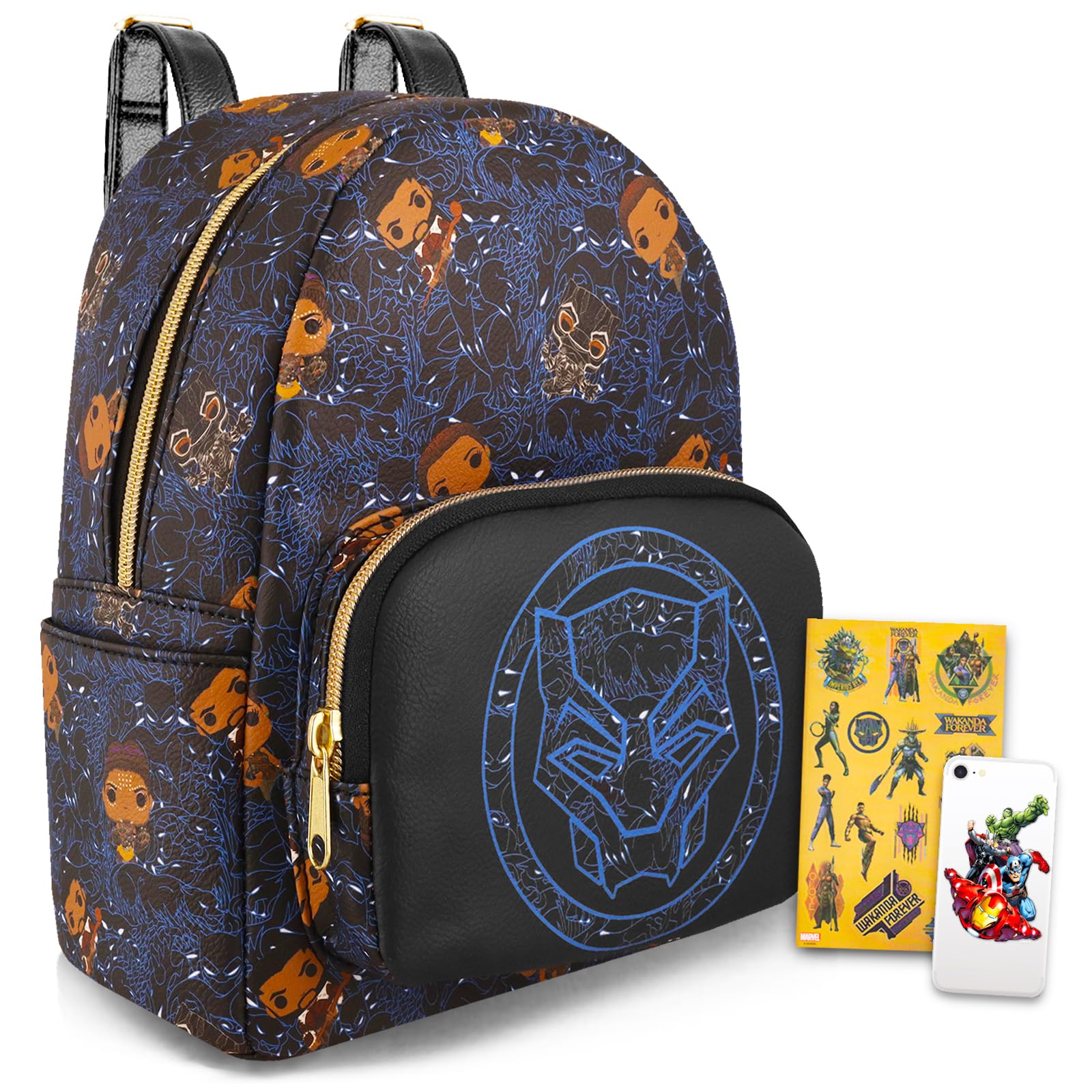 Photo 1 of Black Panther Mini Backpack for Women - 10" Loungefly Funko Purse With Front Pocket, Stickers | Teens