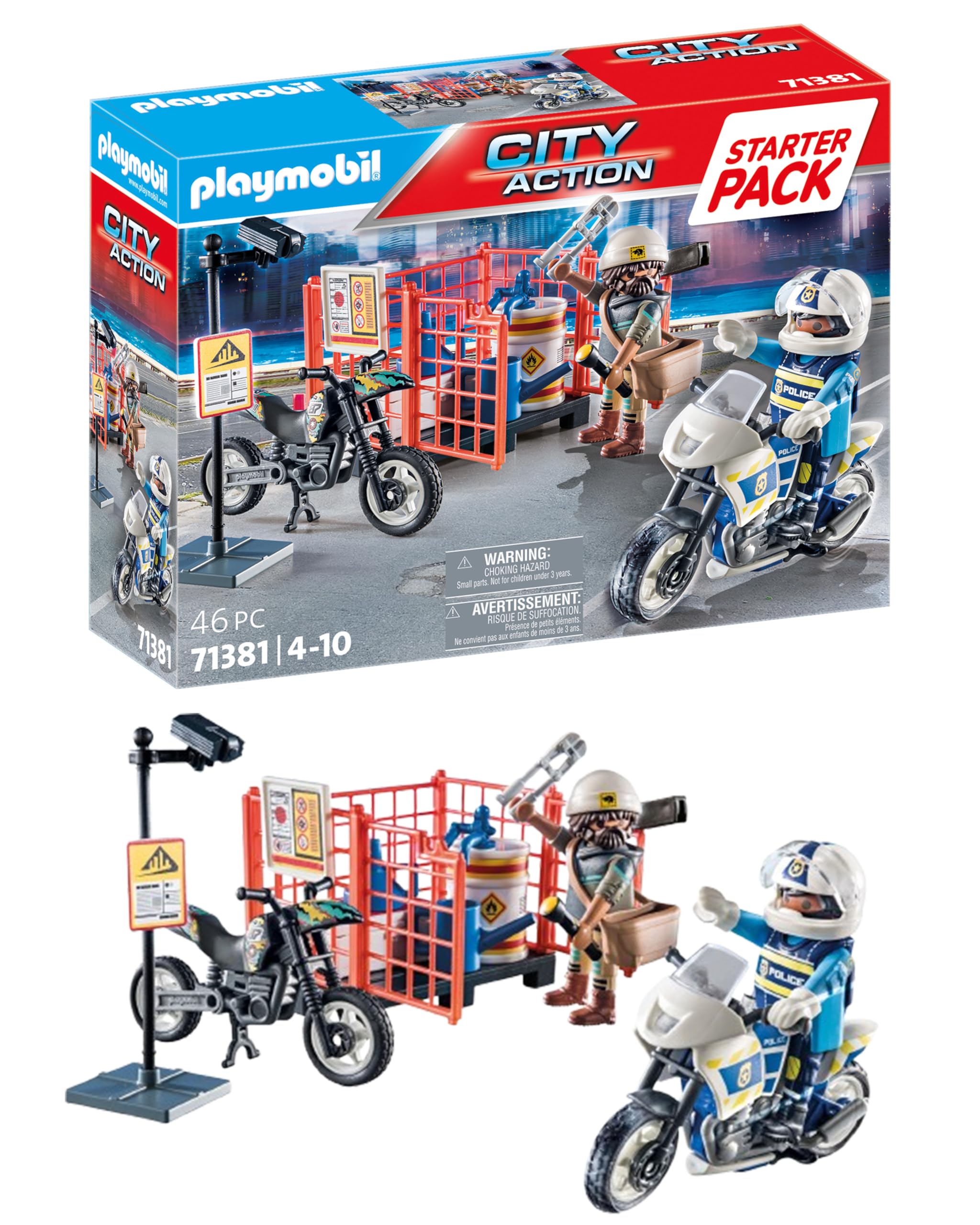 Playmobil 71381 City Action Police Starter Pack, Police Gifting Toy, Fun Imaginative Role-Play, PlaySets Suitable for Children Ages 4+