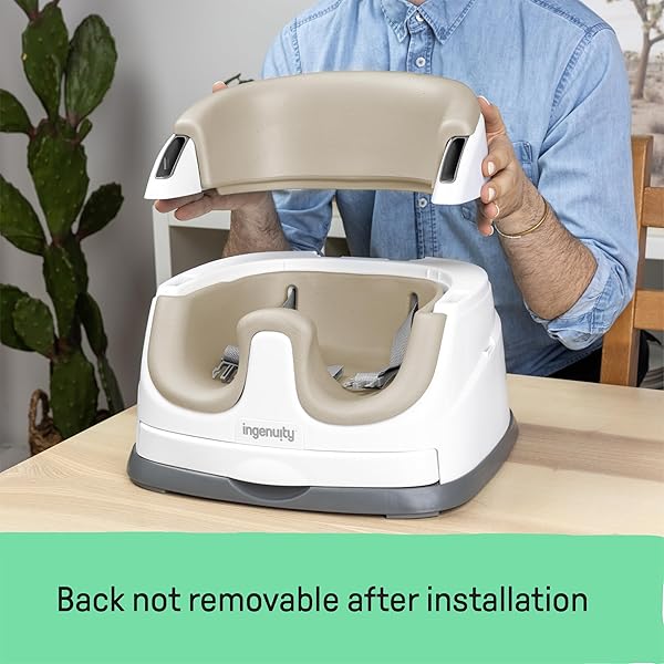 INGENUITY BABY BASE 2-IN-1 BOOSTER FEEDING AND FLOOR SEAT WITH SELF-STORING TRAY – CASHMERE