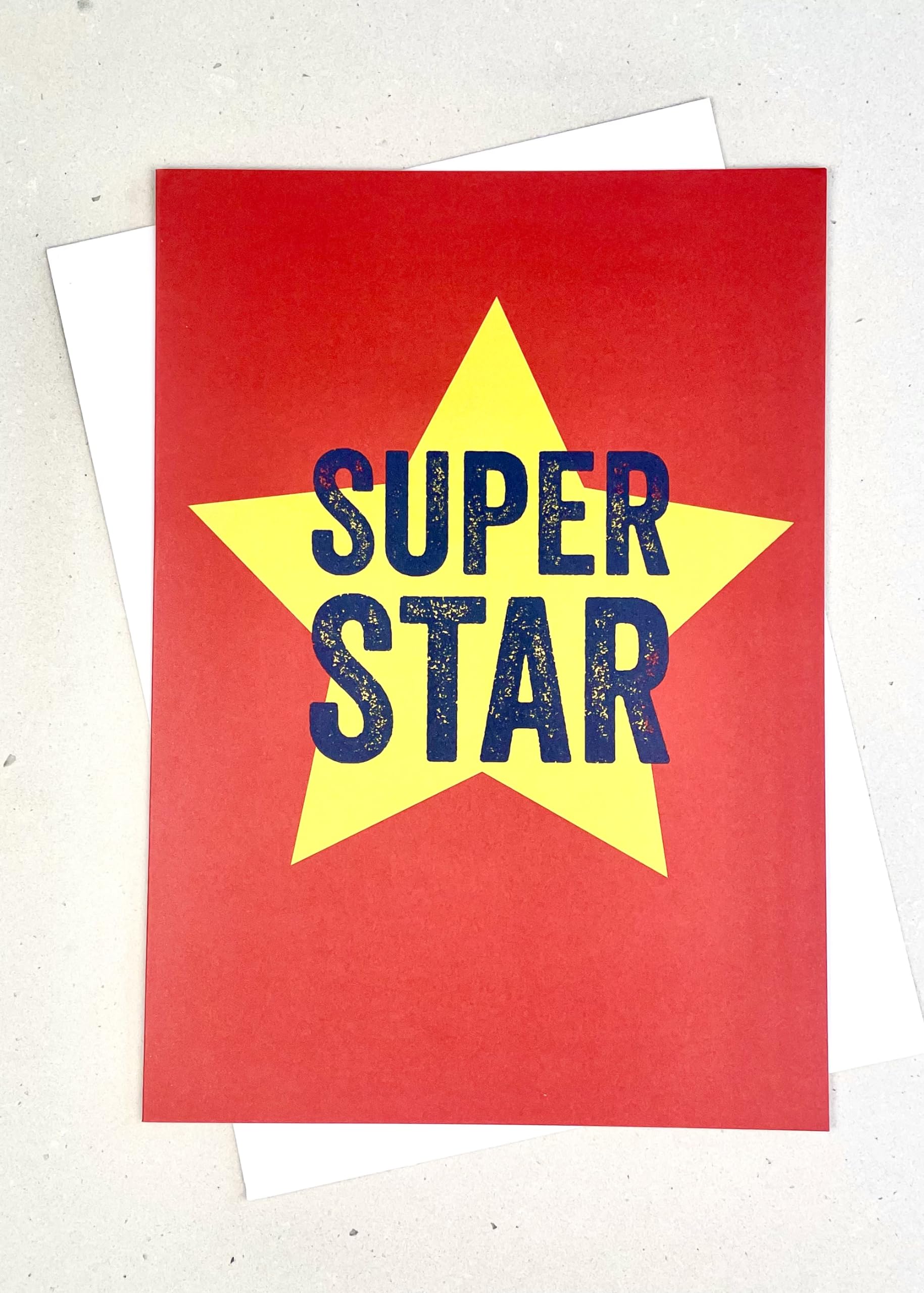 WRAPT 'Super Star' Large A4 Card - Teacher Thank You | Exam A Level GCSE Congratulations | Proud Of You | New Job, Graduation, Retirement | Blank Inside & Envelope Included.
