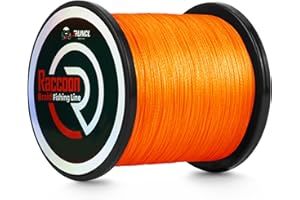 RUNCL Upgraded Braided Fishing Line, Colorfast Fishing Line Braid for Bass, Trout, Crappie, Ultra Strong Braid for Saltwater Freshwater, Abrasion Resistant, Zero Stretch, 6-80lb, 150/300/500/1000Yds