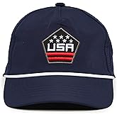 Funky Junque Performance Golf Rope Hat for Men Mid-Crown Trucker Snapback Cap Vintage Caps for Golf and Everyday Style