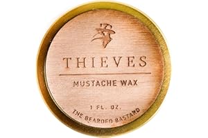 THE BEARDED BASTARD TBB Thieves Mustache Wax for Men | Tame & Style Your Mustache | Excellent Grooming, Excellnet Scent (1 Oz.)