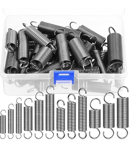 38 Crochets à Ressort Inox Uxcell – 10x7mm, Double Tension, Gris